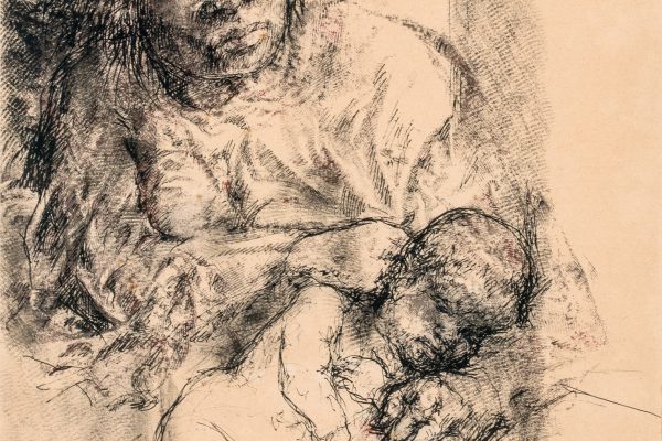 Brazilian Mother and Child Pen and ink on paper 38.5x28.5cm (w/o frame) Signed and dated, 1964 Private Collection, Malta