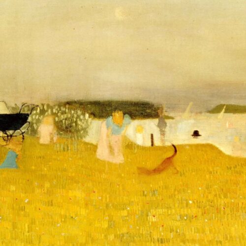 victor pasmore landscape painting showing a farm scene