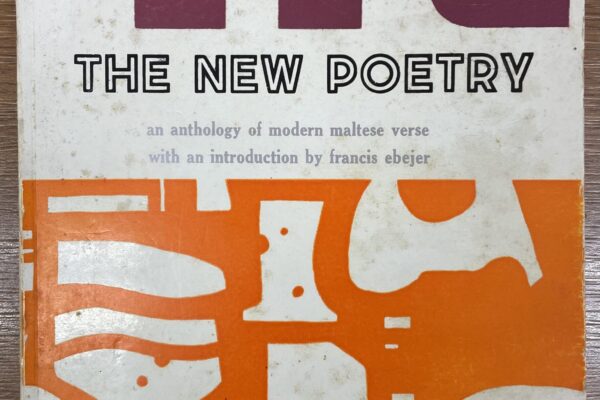 book cover with orange motifs by alfred chircop titled MALTA THE NEW POETRY