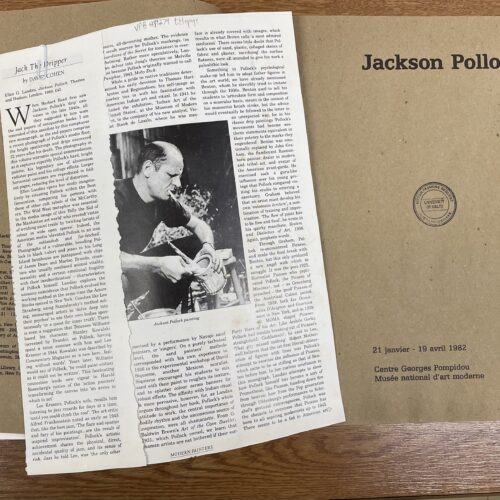 Jackson Pollock book and cut out owned by Pasmore