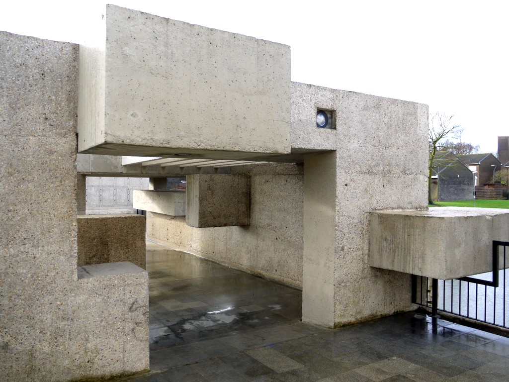 concrete brutalist structure by victor pasmore