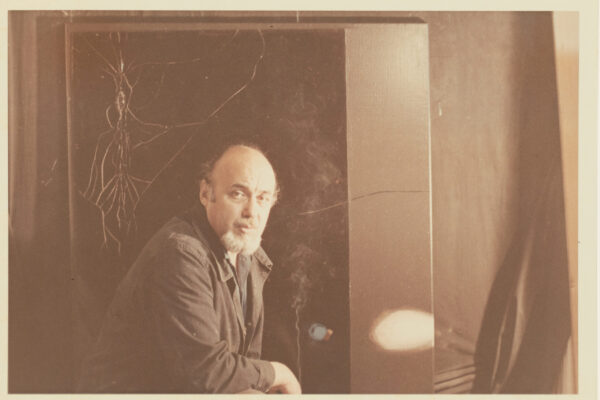 Emvin Cremona next to work, courtesy of The Cremona Family Archives