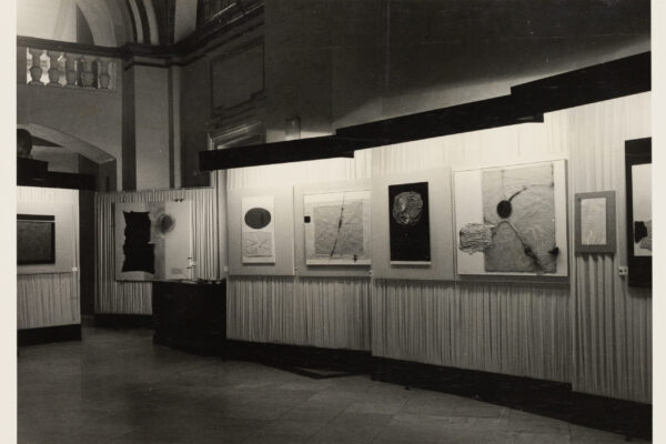 Emvin Cremona next to work, courtesy of The Cremona Family Archives