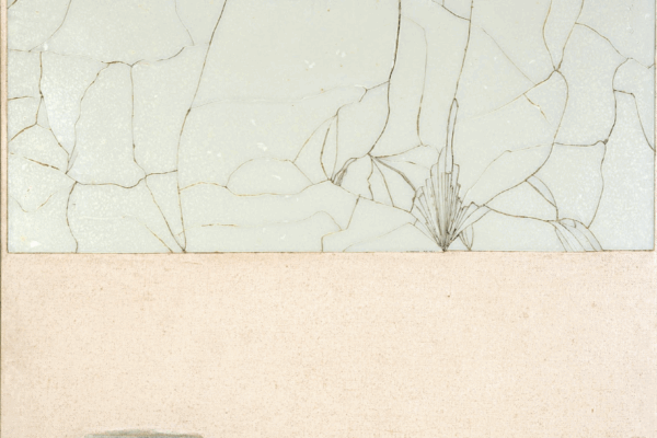 Emvin Cremona, Untitled, Signed on the back, undated, Glass, mortar, oil, impasto, metallic gold on canvas, 126 x102cm, Private Collection, Malta, Photo by Lisa Attard