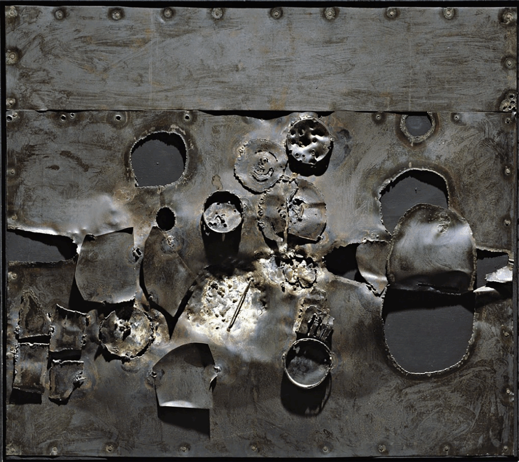 Alberto Burri, Ferro, iron on canvas, 1958, Collezione Maramotti