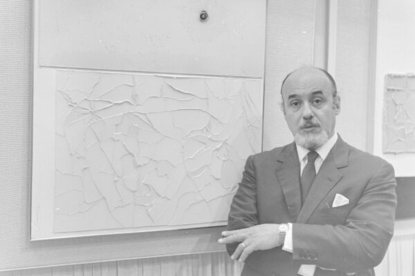 Emvin Cremona at the 1969 exhibition, National Museum, Valletta, Private Collection, Digitised by MIPA, Malta Image Preservation Archive