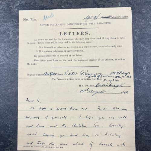 Prison letter from victor pasmore